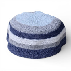 Chéchia Homme rayée ton gris - 1