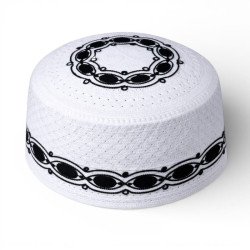 Kufi chapeau islam blanc et noir - 1