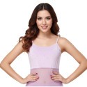 Top de danse orientale bi matière strass lilas