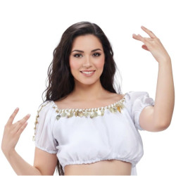 Brassière de danse orientale blanc - 1