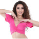 Top de danse orientale rose à manches courtes noué sur le devant