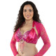 Boléro de danse orientale dentelle fuschia - 1