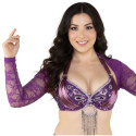 Boléro de danse orientale dentelle violet
