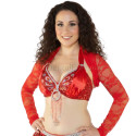 Boléro de danse orientale dentelle rouge