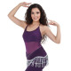 Haut de danse orientale bi matière violet - 1