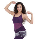 Haut de danse orientale bi matière violet