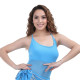 Haut de danse orientale bi matière turquoise - 1