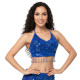 Top pailleté de danse orientale BLEU - 1