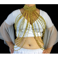 Collier / Gilet de perles doré