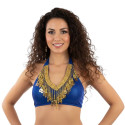 Bustier dos nu de danse orientale bleu roy