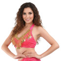 Bustier dos nu de danse orientale fushia
