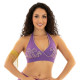 Bustier dos nu de danse orientale perlé or et violet - 1