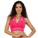 Top d'entrainement strass de danse orientale fuschia