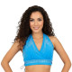 Top d'entrainement strass de danse orientale turquoise - 1