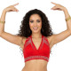 Top d'entrainement strass de danse orientale rouge - 1