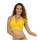 Top d'entrainement strass de danse orientale jaune - 1