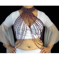 Collier / Gilet de perles violet
