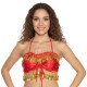 Top dos nu satin de danse orientale rouge - 1