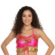 Top dos nu satin de danse orientale fushia - 1
