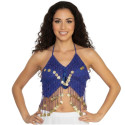 Haut papillon de danse orientale bleu roy