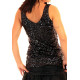 Débardeur de danse à paillettes couleur noire zoom 3