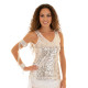 Débardeur de danse à paillettes couleur argent - 1