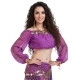 Haut de danse orientale à manches longues violet - 1