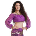 Haut de danse orientale à manches longues violet