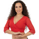 Top de danse orientale rouge cache-cœur manches longues