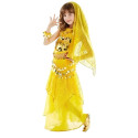 Costume de danse orientale enfant jaune 2 pièces