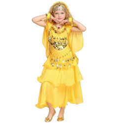 Tenue enfant de danse orientale 2 pièces jaune - 1