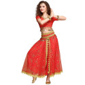 Costume de danse indienne adulte 2 pièces rouge et doré