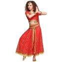 Costume de danse indienne enfant 2 pièces rouge et or