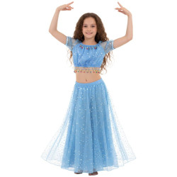 Tenue orientale enfant 2 pièces bleu clair - 1