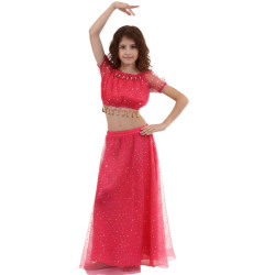 Tenue orientale enfant 2 pièces fuschia - 4