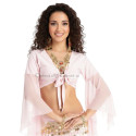 Top manches voilées de danse orientale rose