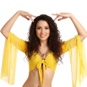 Top manches voilées de danse orientale jaune