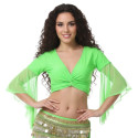 Top manches voilées de danse orientale vert pomme