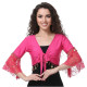 Haut de danse orientale à sequins fuschia et dentelle - 1
