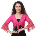 Haut de danse orientale à sequins fuschia et dentelle