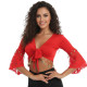 Haut de danse orientale à sequins rouge et dentelle - 1