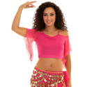 Top de danse épaules découvertes fuschia