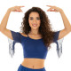 Top de danse épaules découvertes bleu roy - 1