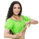 top-danse-orientale-vert-manches-bouffantes-pieces