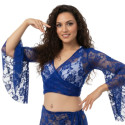 Top d'entrainement dentelle de danse orientale bleu roy