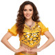 Haut de danse orientale à pastilles or jaune - 1