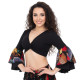 Top manches voilées de danse orientale noir et rouge multicolore - 1