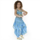 Costume de danse orientale enfant 2 pièces bleu ciel - 1