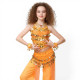 Ensemble de danse orientale enfant 2 pièces brillant orange - 1