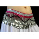 Ceinture velours et perles fushia